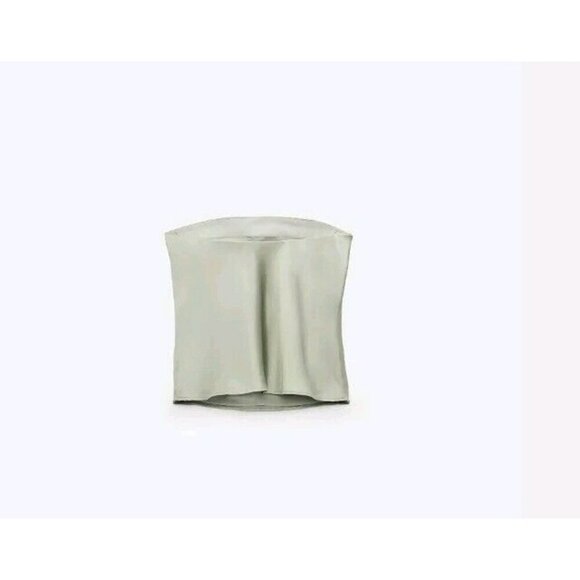 Zara Satin Effect Corset Top Bustier Strapless Pale Green Size S 7793 331 - Picture 2 of 3